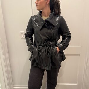 Jane Post for Saks Fifth Avenue Black Trench Rain Jacket Poncho Style